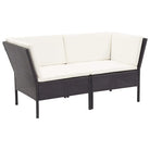 Modulaire tuin loungeset met gepoedercoat stalen frame voor ultiem comfort - Zwart en wit - Tuinsets