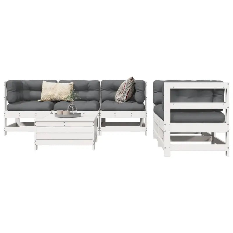 Modulaire tuin loungeset van massief grenenhout met comfortabele afmetingen - Tuinsets