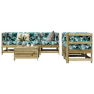 Modulaire tuin loungeset van massief grenenhout met comfortabele afmetingen - Naturel geïmpregneerd - Tuinsets