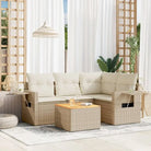 Modulaire tuinbank in beige materiaal met gepoedercoaten staal afmetingen - beige en crèmekleurig / 1 - Modulaire