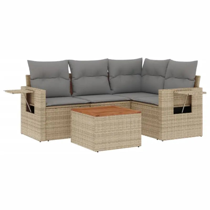 Modulaire tuinbank in beige materiaal met gepoedercoaten staal afmetingen - Modulaire tuinbanken