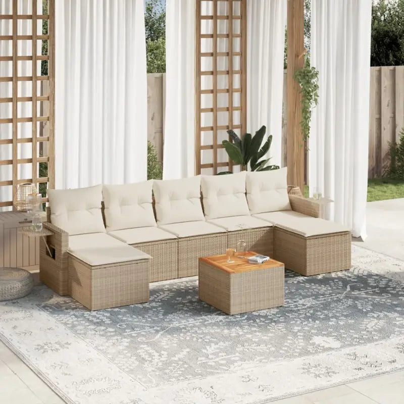 Modulaire tuinbank in grijs materiaal met gepoedercoat staal afmetingen - beige en crèmekleurig / 1 - Modulaire