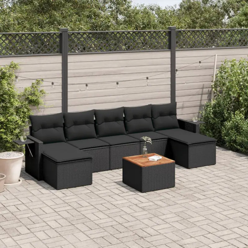 Modulaire tuinbank in grijs materiaal met gepoedercoat staal afmetingen - Zwart / 1 - Modulaire tuinbanken