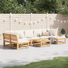 Modulaire tuinbank in massief acaciahout met olieafwerking en comfortabele afmetingen - Crème / 1 / 2x hoek + 4x midden