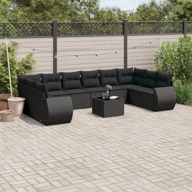 Modulaire tuinbank in zwart materiaal en gepoedercoat staal - Zwart / 1 / Met tafel - Modulaire tuinbanken