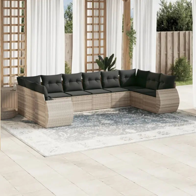 Modulaire tuinbank in zwart materiaal en gepoedercoat staal - Lichtgrijs / 1 / Zonder tafel - Modulaire tuinbanken