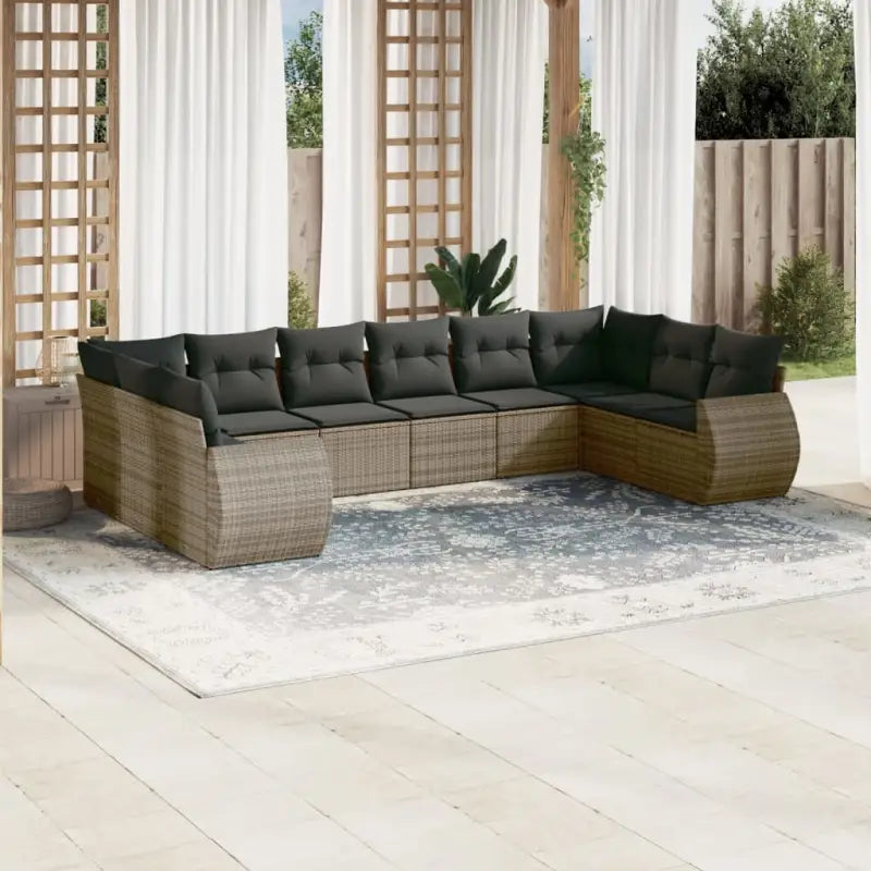 Modulaire tuinbank in zwart materiaal en gepoedercoat staal - Grijs / 1 / Zonder tafel - Modulaire tuinbanken