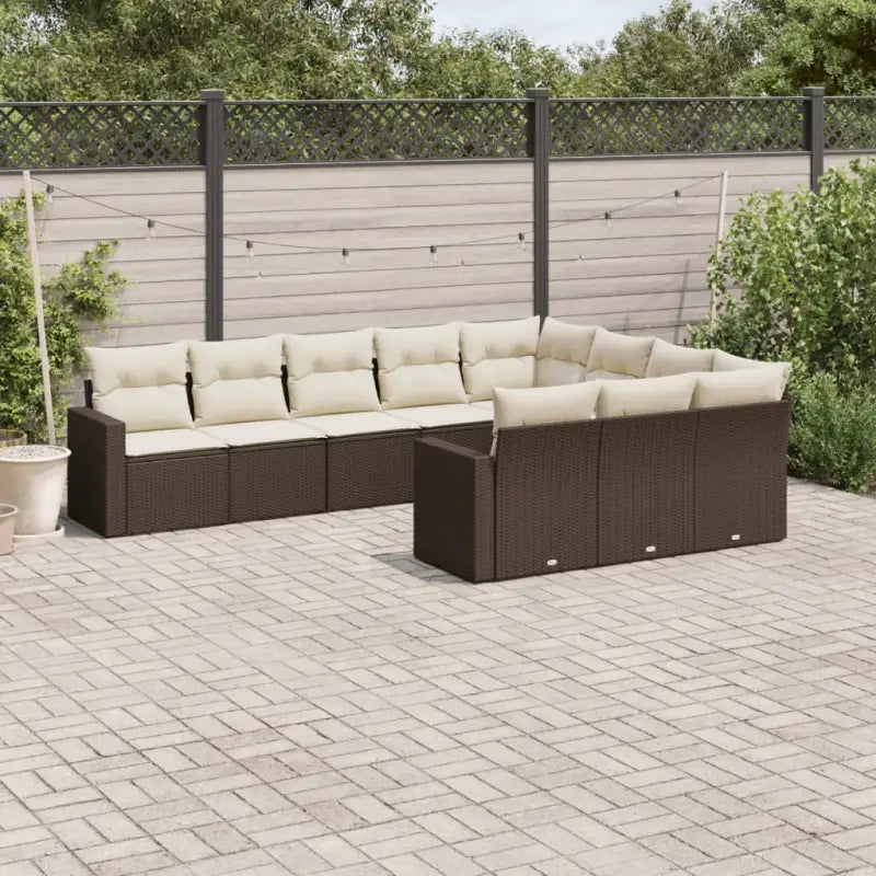 Modulaire tuinbank in zwart materiaal met gepoedercoat staal en waterdichte tas - Bruin en crème / 1 / Zonder tafel