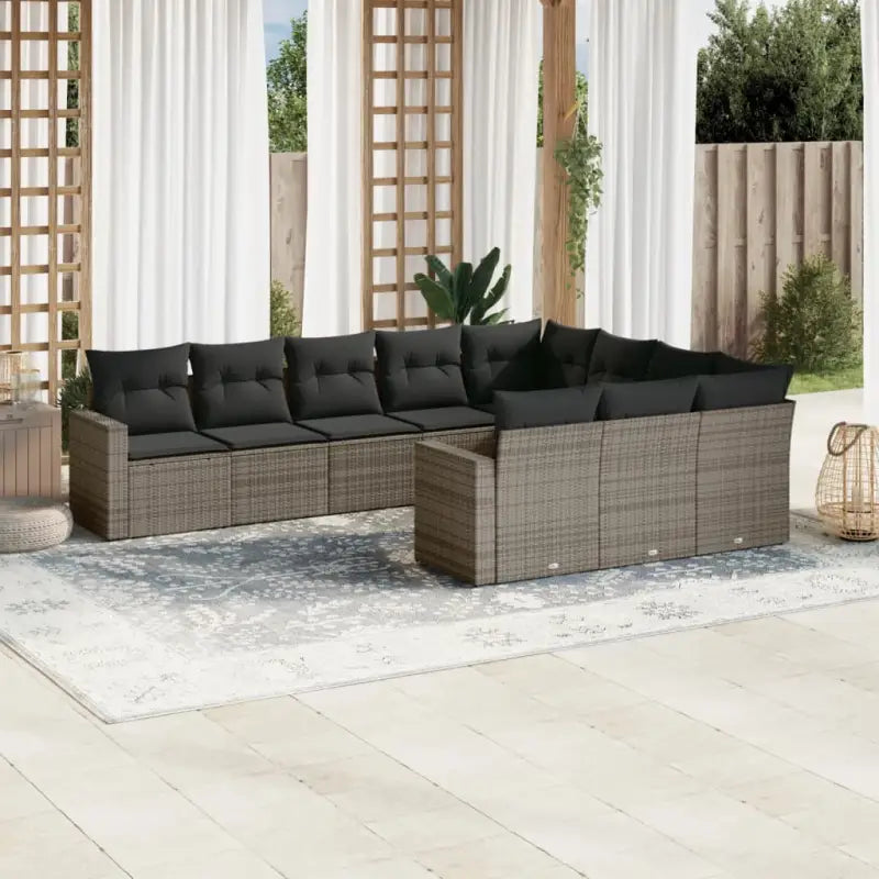 Modulaire tuinbank in zwart materiaal met gepoedercoat staal en waterdichte tas - Grijs / 1 / Zonder tafel - Modulaire
