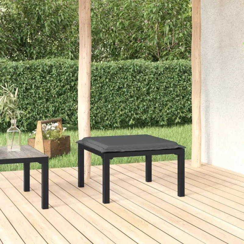 Modulaire tuinbank in zwart materiaal met gepoedercoat staal en afmetingen - 1 / Voetensteun - Modulaire tuinbanken