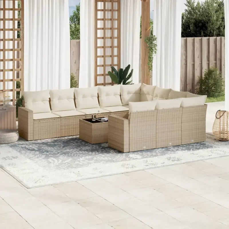 Modulaire tuinbank in zwart materiaal met gepoedercoat staal en waterdichte tas - beige en crèmekleurig / 1 / Met tafel