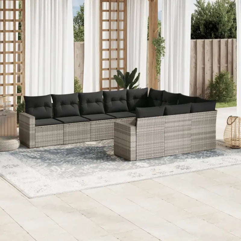 Modulaire tuinbank in zwart materiaal met gepoedercoat staal en waterdichte tas - Lichtgrijs / 1 / Zonder tafel