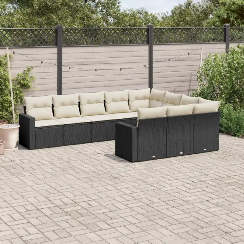Modulaire tuinbank in zwart materiaal met gepoedercoat staal en waterdichte tas - Zwart en crème / 1 / Zonder tafel