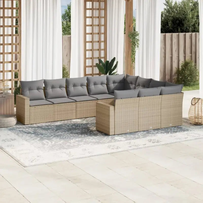 Modulaire tuinbank in zwart materiaal met gepoedercoat staal en waterdichte tas - Beige en grijs / 1 / Zonder tafel