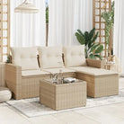 Modulaire tuinbank in zwart materiaal met gepoedercoat staal en waterdichte tas - beige en crèmekleurig / 1 / Met tafel