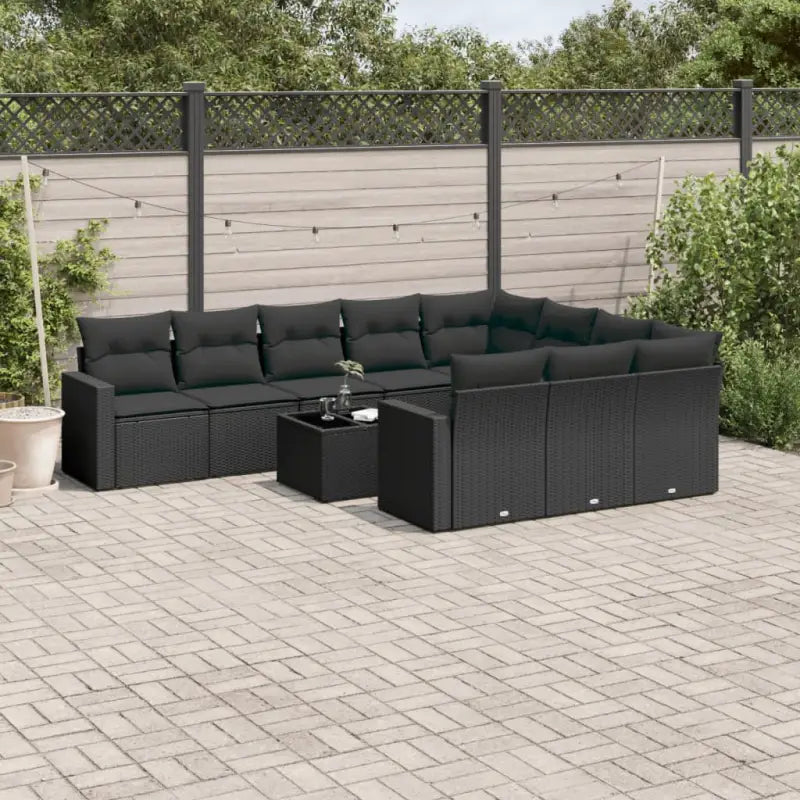 Modulaire tuinbank in zwart materiaal met gepoedercoat staal en waterdichte tas - Zwart / 1 / Met tafel - Modulaire