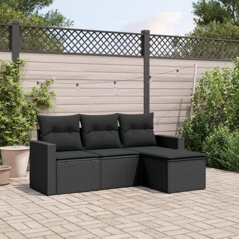 Modulaire tuinbank in zwart materiaal met gepoedercoat staal en waterdichte tas - Zwart / 1 / Zonder tafel - Modulaire