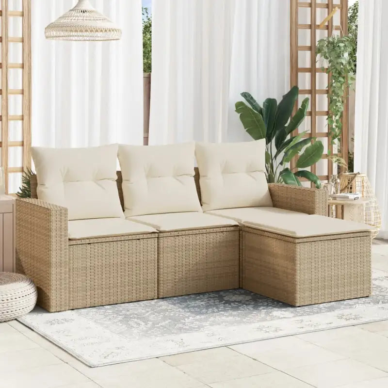 Modulaire tuinbank in zwart materiaal met gepoedercoat staal en waterdichte tas - beige en crèmekleurig / 1 / Zonder
