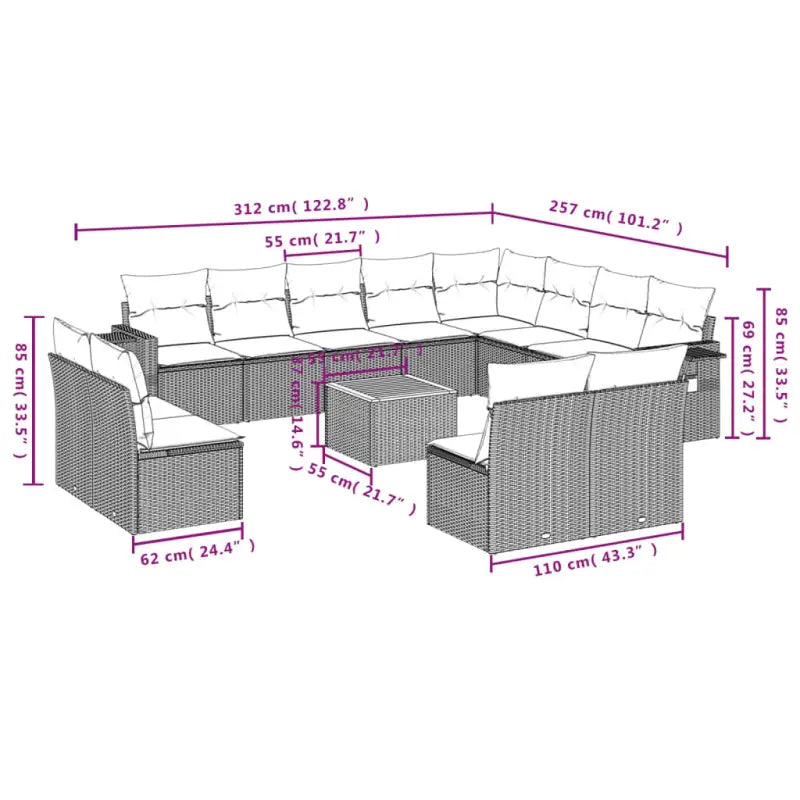 Modulaire tuinbank in zwart materiaal met gepoedercoat staal - Modulaire tuinbanken