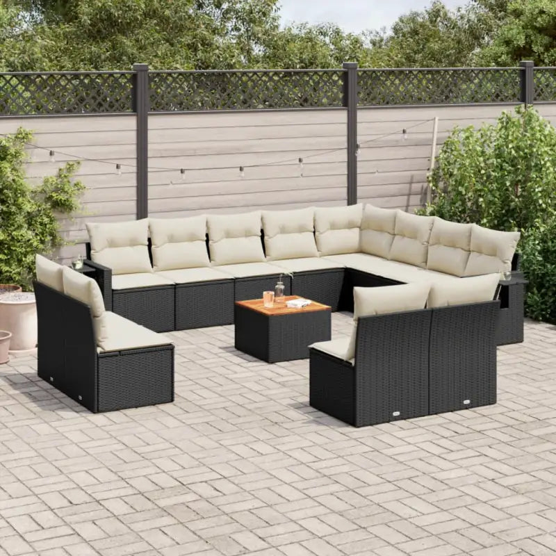 Modulaire tuinbank in zwart materiaal met gepoedercoat staal - Zwart en crème / 1 - Modulaire tuinbanken