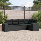Modulaire tuinbank in zwart materiaal met gepoedercoated staal - Zwart / 1 / Zonder tafel - Modulaire tuinbanken