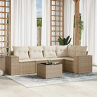 Modulaire tuinbank in zwart materiaal met gepoedercoated staal - beige en crèmekleurig / 1 / Met tafel - Modulaire