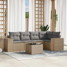 Modulaire tuinbank in zwart materiaal met gepoedercoated staal - Beige en grijs / 1 / Met tafel - Modulaire tuinbanken