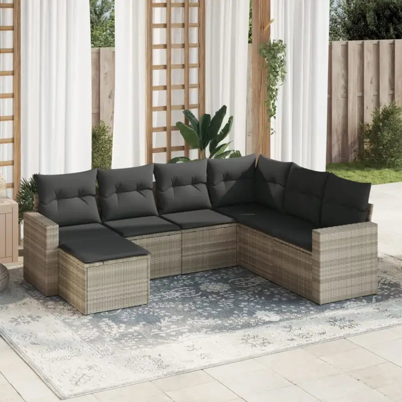 Modulaire tuinbank in zwart materiaal met waterdichte tas en gepoedercoat staal - Lichtgrijs / 1 / Zonder tafel