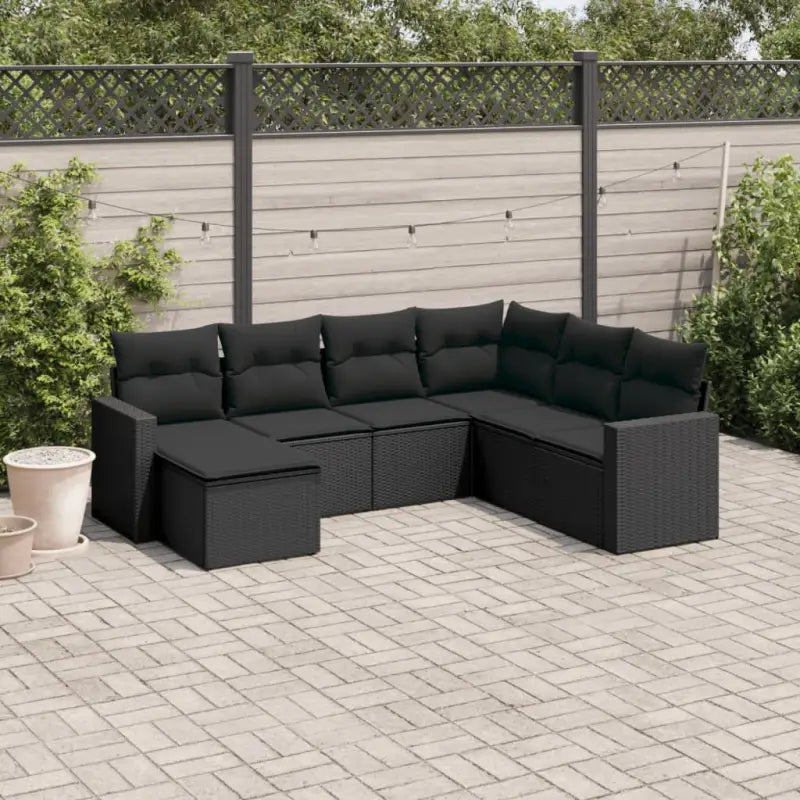 Modulaire tuinbank in zwart materiaal met waterdichte tas en gepoedercoat staal - Zwart / 1 / Zonder tafel - Modulaire