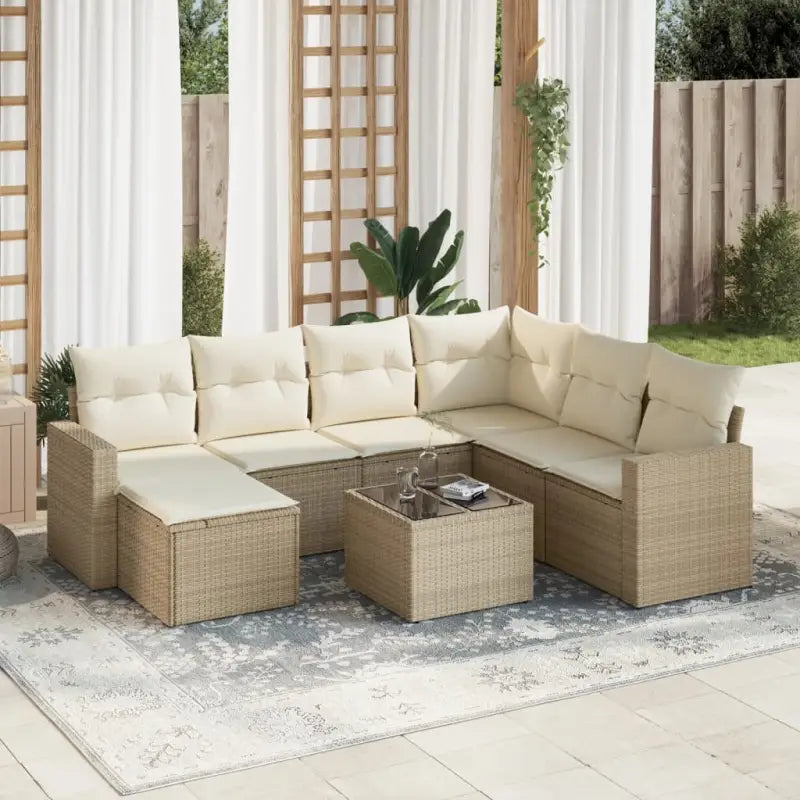 Modulaire tuinbank in zwart materiaal met waterdichte tas en gepoedercoat staal - beige en crèmekleurig / 1 / Met tafel
