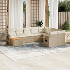 Modulaire tuinbank Lounge Set van zwart materiaal en gepoedercoat staal - Beige / 1 / Tafel + 2x hoek + 5x midden