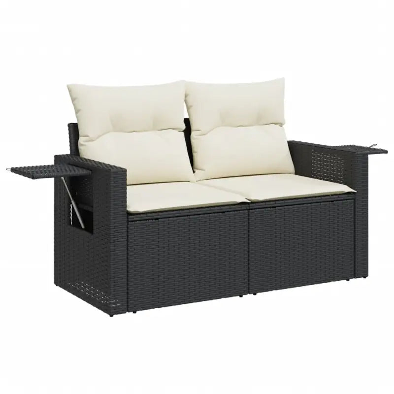 Modulaire tuinbank Lounge Set van zwart materiaal en gepoedercoat staal - Modulaire tuinbanken
