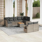 Modulaire tuinbank Lounge Set van zwart materiaal en gepoedercoat staal - Grijs / 1 / Tafel + 5x midden + 2x hoek