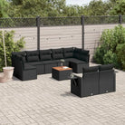 Modulaire tuinbank Lounge Set van zwart materiaal en gepoedercoat staal - Zwart / 1 / Tafel + 5x midden + 2x hoek