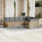 Modulaire tuinbank Lounge Set van zwart materiaal en gepoedercoat staal - Beige en grijs / 1 / Tafel + 2x hoek + 5x