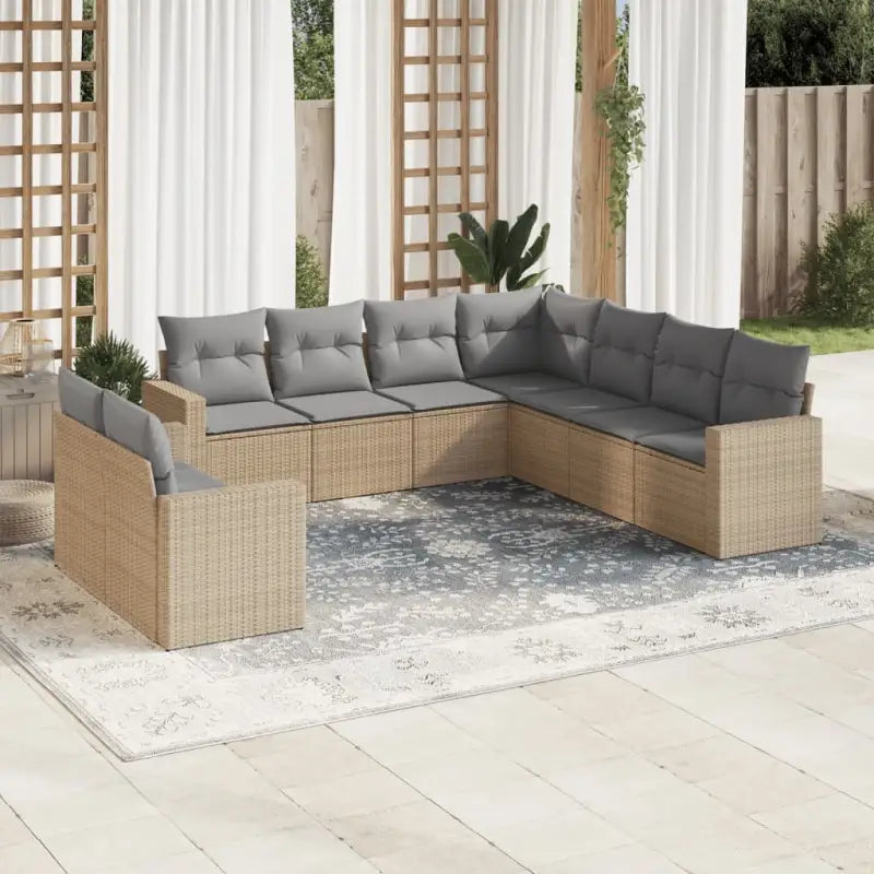 Modulaire tuinbank Loungeset met waterdichte tas en beige gepoedercoat staal - Beige en grijs / 1 / Zonder tafel