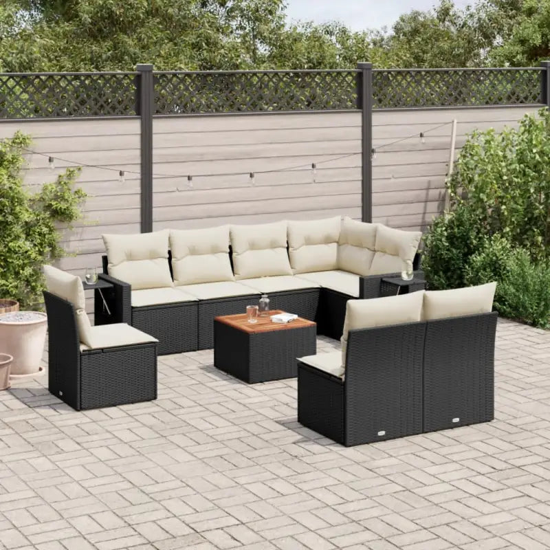 Modulaire tuinbank met beige materiaal en gepoedercoat staal afmetingen - Zwart en crème / 1 - Modulaire tuinbanken