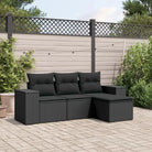 Modulaire tuinbank met beige materiaal en gepoedercoat staal afmetingen - Zwart / 1 / Zonder tafel - Modulaire
