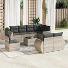 Modulaire tuinbank met beige materiaal en gepoedercoat staal afmetingen - Lichtgrijs / 1 / Met tafel - Modulaire