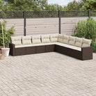 Modulaire tuinbank met beige materiaal en gepoedercoat staal afmetingen - Bruin en crème / 1 / Zonder tafel - Modulaire
