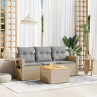 Modulaire tuinbank met beige materiaal en gepoedercoat staal afmetingen - Beige en grijs / 1 - Modulaire tuinbanken
