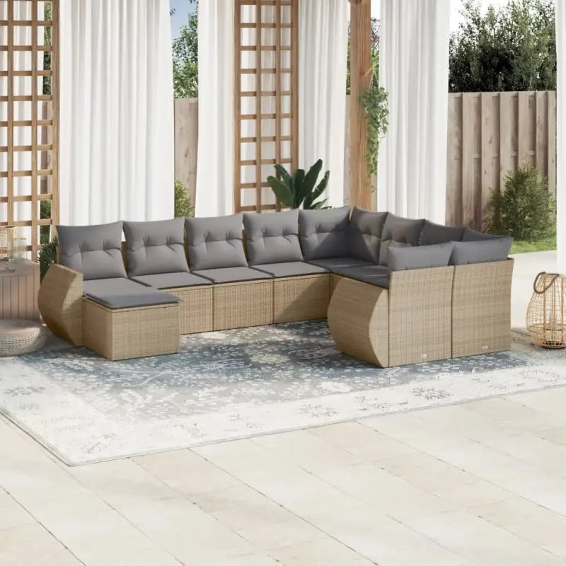 Modulaire tuinbank met beige materiaal en gepoedercoat staal afmetingen - Grijs / 1 - Modulaire tuinbanken