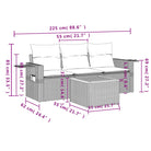 Modulaire tuinbank met beige materiaal en gepoedercoat staal afmetingen - Modulaire tuinbanken