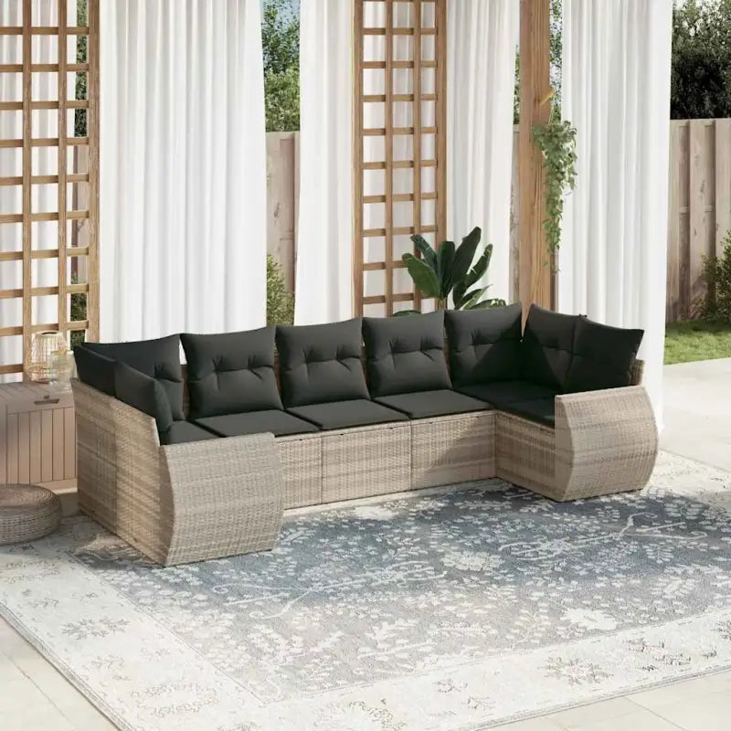 Modulaire tuinbank met beige materiaal en gepoedercoat staal afmetingen - Lichtgrijs / 1 - Modulaire tuinbanken