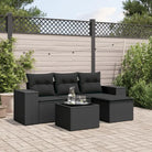 Modulaire tuinbank met beige materiaal en gepoedercoat staal afmetingen - Zwart / 1 / Met tafel - Modulaire tuinbanken