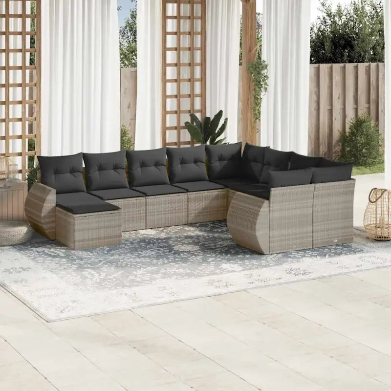 Modulaire tuinbank met beige materiaal en gepoedercoat staal afmetingen - Lichtgrijs / 1 - Modulaire tuinbanken