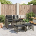 Modulaire tuinbank met beige materiaal en gepoedercoat staal afmetingen - Grijs / 4 - Modulaire tuinbanken
