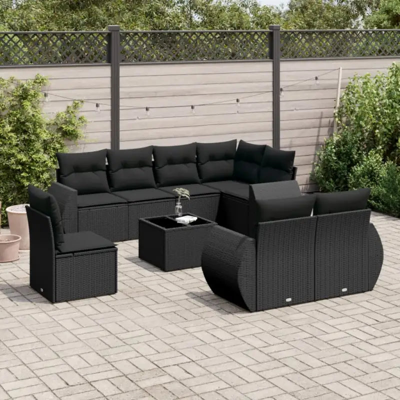 Modulaire tuinbank met beige materiaal en gepoedercoat staal afmetingen - Zwart / 1 / Met tafel - Modulaire tuinbanken