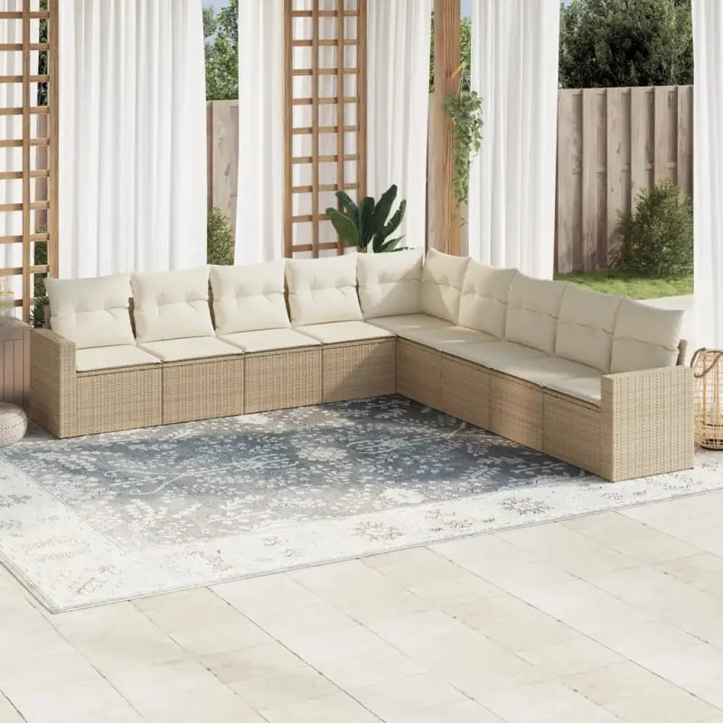 Modulaire tuinbank met beige materiaal en gepoedercoat staal afmetingen - beige en crèmekleurig / 1 / Zonder tafel