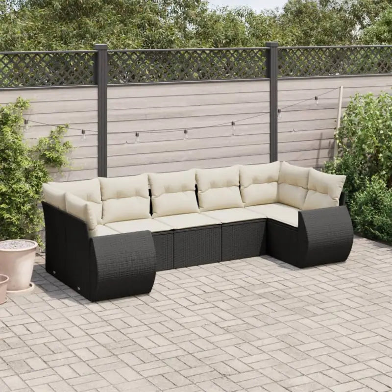 Modulaire tuinbank met beige materiaal en gepoedercoat staal afmetingen - Zwart en crème / 1 - Modulaire tuinbanken